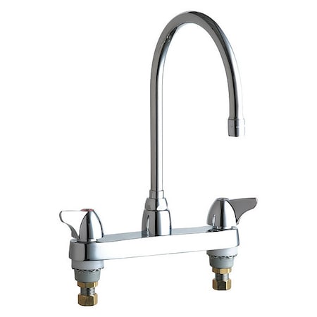 Manual Sink Faucet, 8" Mount, Chrome plated