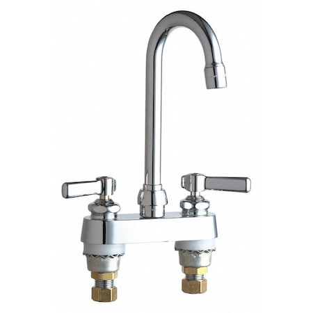 Manual Hot And Cold Water Sink Faucet, 4" Mount, Chrome plated