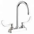 Manual Workboard Faucet, 4In, 4" Mount, Chrome plated