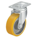Swivel Plate Caster, Poly, 5 in., 400 lb., Ylw