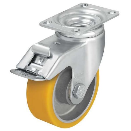 Swivel Plate Caster, Polyurethane, 5 in, 400 lb., C