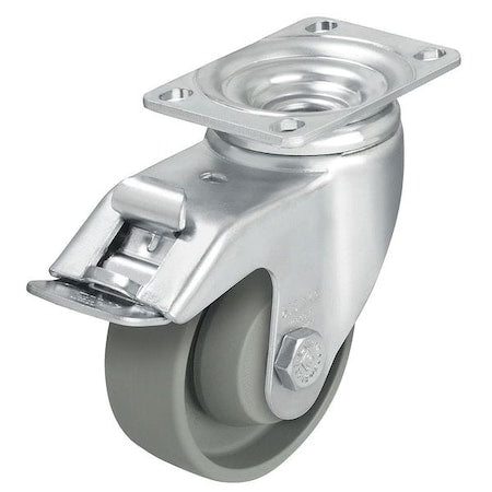 Swivel Plate Caster, Nylon, 3-1/2 in., 400 lb, Gry