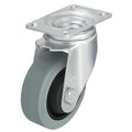 Swivel Plate Caster, Rubber, 3-1/2 in, 350 lb