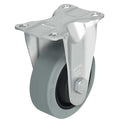 Rgd Plate Caster, Rubber, 3-1/2 in., 350 lb
