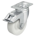 Swivel Plate Caster, Nylon, 5 in., 400 lb, Wht
