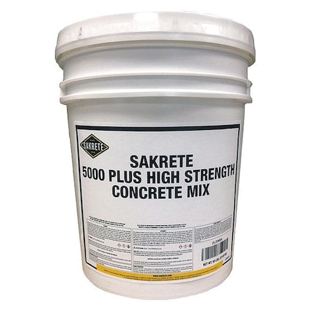 Concrete Mix, Pail, Gray, 5000 Plus High Strength