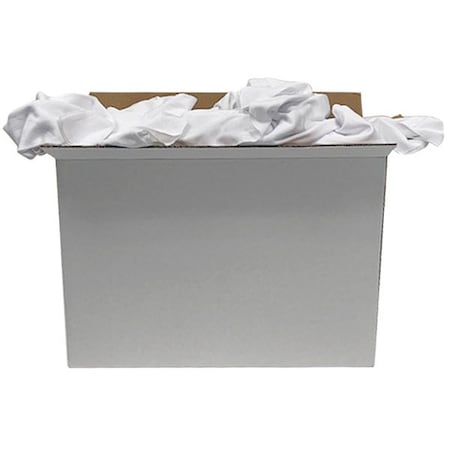 Cotton T-shirt Cloth Rag 25 lb. Varies Sizes, White