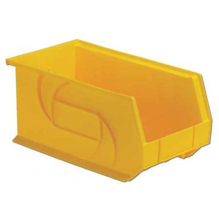 Hang & Stack Storage Bin, Plastic, Yellow, 7 in H, 8 1/4 in W, 14 3/4 in L
