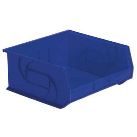 Hang & Stack Storage Bin, Plastic, Blue, 7 in H, 16 1/2 in W, 14 3/4 in L