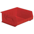 Hang & Stack Storage Bin, Plastic, Red, 7 in H, 16 1/2 in W, 14 3/4 in L