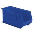 Hang & Stack Storage Bin, Plastic, Blue, 9 in H, 8 1/4 in W, 18 in L