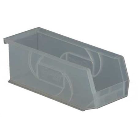 Hang & Stack Storage Bin, Plastic, Clear, 4 in H, 4 1/8 in W, 10 7/8 in L