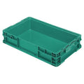 Solid & Stackable Straight Wall Storage Container, 5.4 gal, 24 in L x 15 in W x 5 in H, Green