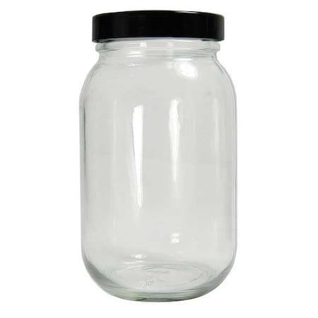 Bottle, Wide, 128 Oz, Standard, Glass, PK4