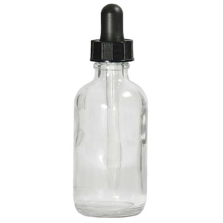 Dropper Bottle, 4 oz., Clear, Round, PK24