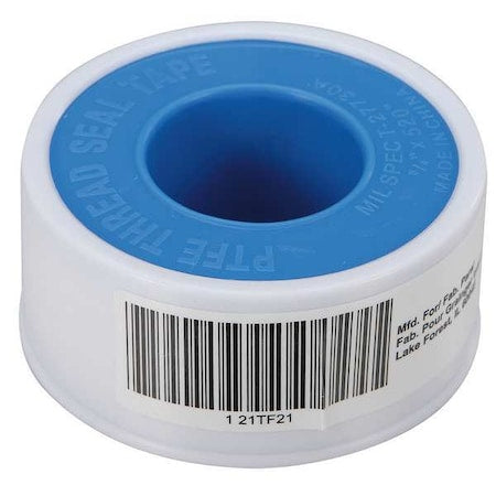 Thread Sealant Tape, 3/4 in W x 43 ft L, 13.5.mil Thick, White