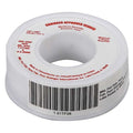 Thread Sealant Tape, 1/4 in W x 43 ft L, 4 mil Thick, White