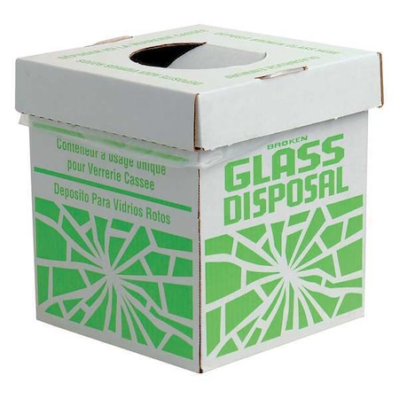 Square Recycling Collection Box, Flat with Top Opening, White, Corrugated Cardboard, 1 Openings