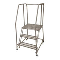 60 in H Steel Rolling Ladder, 3 Steps, 450 lb Load Capacity
