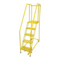 80 in H Steel Rolling Ladder, 5 Steps, 450 lb Load Capacity