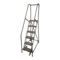 90 in H Steel Rolling Ladder, 6 Steps, 450 lb Load Capacity