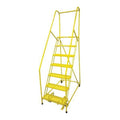 100 in H Steel Rolling Ladder, 7 Steps, 450 lb Load Capacity