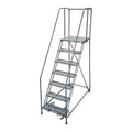100 in H Steel Rolling Ladder, 7 Steps, 450 lb Load Capacity