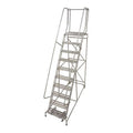 130 in H Steel Rolling Ladder, 10 Steps, 450 lb Load Capacity