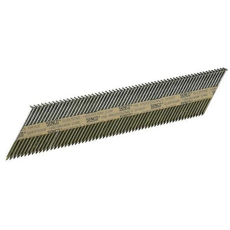 Collated Framing Nail, 3 in L, 11 ga, Bright, Clipped Head, 34 Degrees, 2500 PK