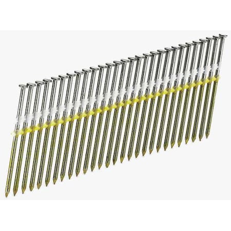 Collated Framing Nail, 3 in L, Bright, Flat Head, 20 Degrees, 4000 PK