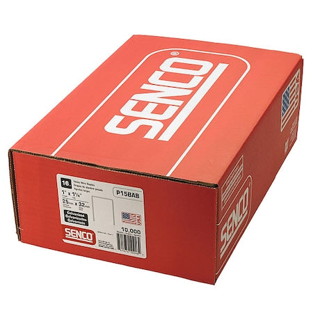 Heavy Duty Staples, 16 ga, Standard Crown, 1-1/4 in Leg L, Steel, 10000 PK