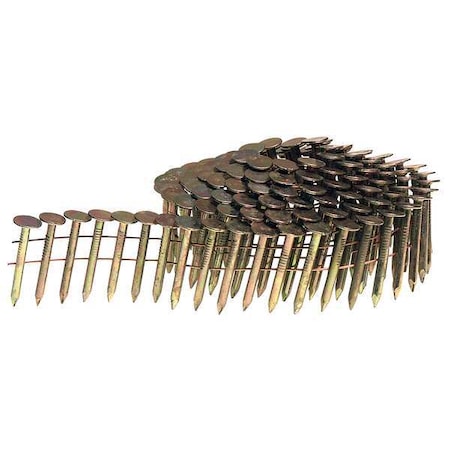 Collated Framing Nail, 1-1/4 in L, 11 ga, Galvanized, Flat Head, 15 Degrees, 7200 PK