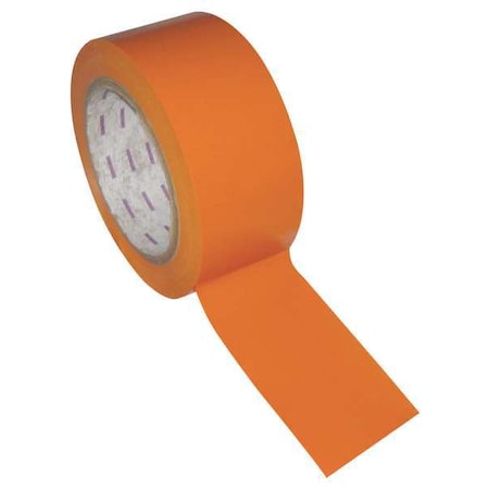 Floor Marking Tape, vinyl, No Legend, Orange, 4 in W., 0.236 in Thickness