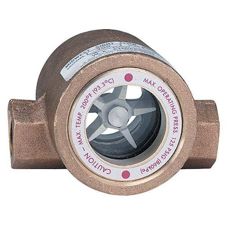 Sight flow indicator, 3/8"" body, 3.063"" L x 2.250"" D x 2.125"" H (78 x 57 x 54 mm), 1.7 lb (0.8 kg).