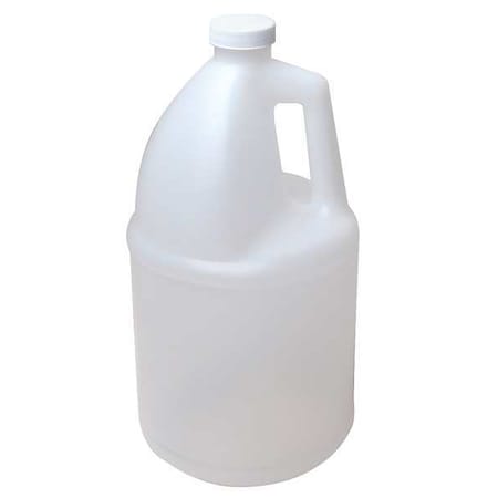Jug, 3.79 L Capacity - mL, 1 gal Capacity - oz, Screw On Closure, HDPE, Blow Molded Handle, White