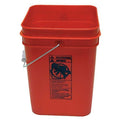 Pail, Open Head, Square, 4 gal, PE, Red