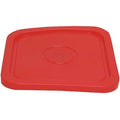 Plastic Pail Lid, 4 gal., Poly, Red, Square