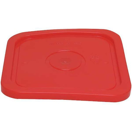 Plastic Pail Lid, 4 gal., Poly, Red, Square