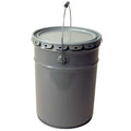 Pail, Open Head, Round, 5 gal, Steel, Gray