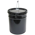 Pail, Open Head, Round, 5 gal, Steel, Black
