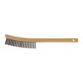 Curved Scrtch Brush, Polypro, SSWire, 3x19 in, 7-1/2 in L Handle, 6-1/4 in L Brush, Synthetic