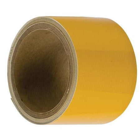 Reflective Marking Tape, vinyl, No legend, Yellow, 3" W., 0.012" Thickness