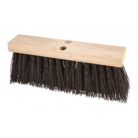16" Heavy Duty Street Broom - Brown Plastic Fill, 5-1/4" Trim