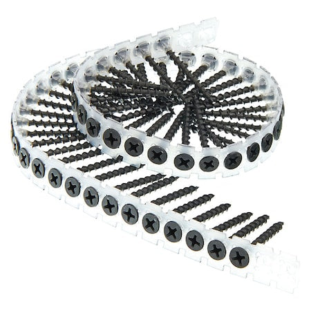 Drywall Screw, No 6 x 1-5/8 in, Steel, Flat Head Phillips Drive, 1000 PK