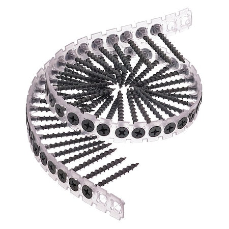 Drywall Screw, No 6 x 1-5/8 in, Steel, Flat Head Phillips Drive, 1000 PK