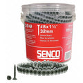 Drywall Screw, #8 x 1-1/4 in, Steel, Flat Head Square Drive, 1000 PK