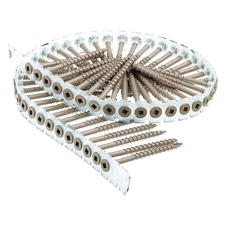 Deck Screw, #8 x 2-5/16 in, Steel, Flat Head, Square Drive, 800 PK