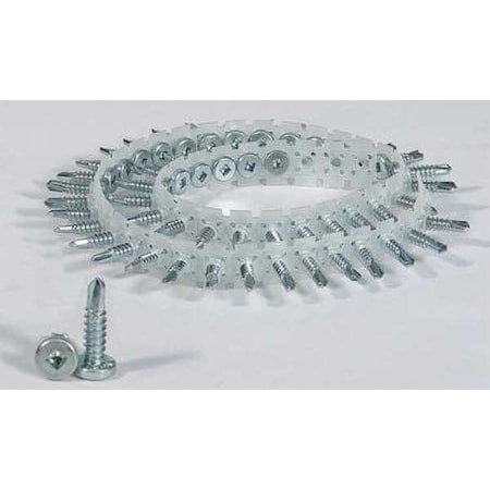 Sheet Metal Screw, #10 x 1 in, Zinc Plated Steel Pan Head Square Drive, 1000 PK