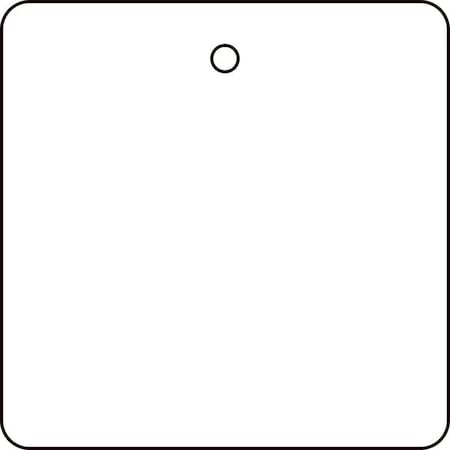 Tag, Blank, Plastic, 2 in H x 2 in W, White, Square, 10 PK