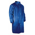 Disposable Lab Coat, Polypropylene, Snaps Closure, Blue, S, 25 PK